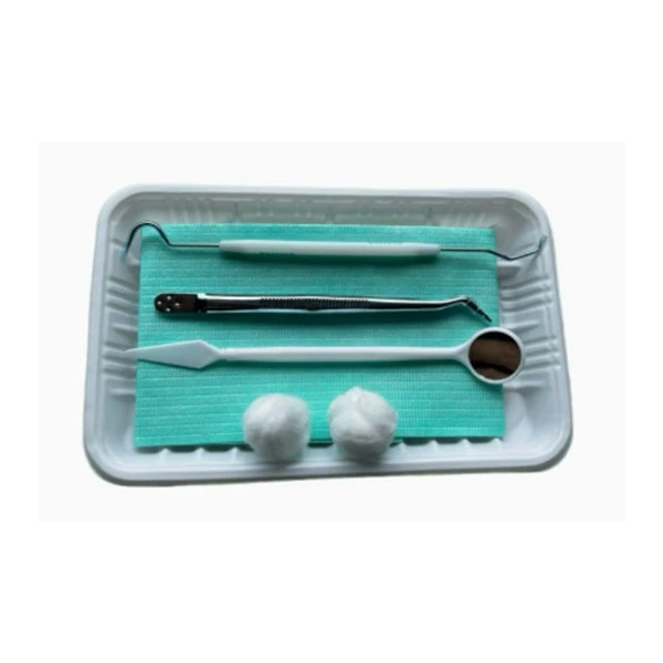 Kit de examen dental desechable, paquete oral, espejo, pinzas, sonda
